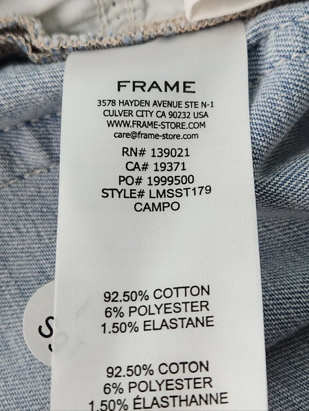 Frame Denim Light Wash Men's Modern Straight Jeans in Campo